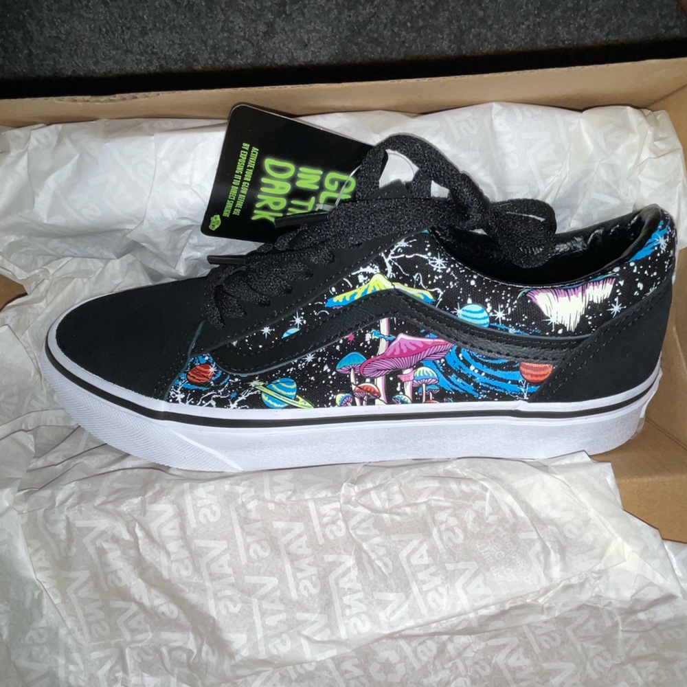 Vans Old Skool Black with Cosmic Glow Pattern